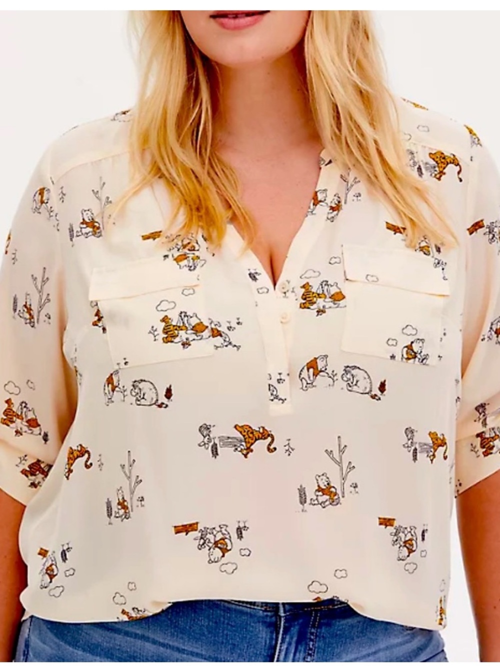 TORRID size 1 Winnie the Pooh Harper Blouse Top plus size